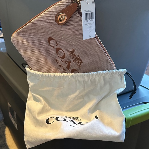 Coach Pink and Tan Wristlet - Picture 8 of 9